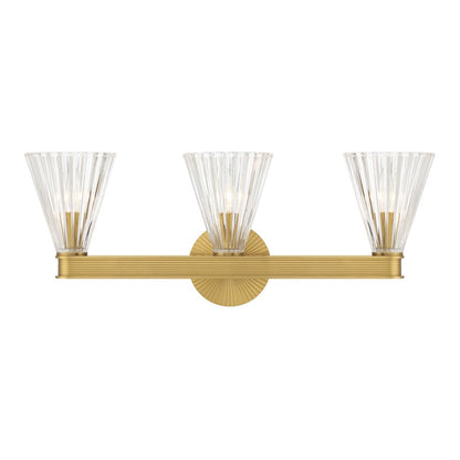 Crystorama Lotus 3 Light 23.5" Bathroom Vanity, Luxe Gold/Clear - LOT-703-LG