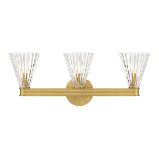Crystorama Lotus 3 Light 23.5" Bathroom Vanity, Luxe Gold/Clear - LOT-703-LG