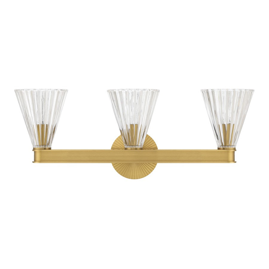 Crystorama Lotus 3 Light 23.5" Bathroom Vanity, Luxe Gold/Clear