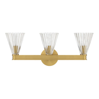 Crystorama Lotus 3 Light 23.5" Bathroom Vanity, Luxe Gold/Clear