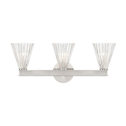 Crystorama Lotus 3Lt 23.5" Bathroom Vanity, Polished Nickel/Clear - LOT-703-PN