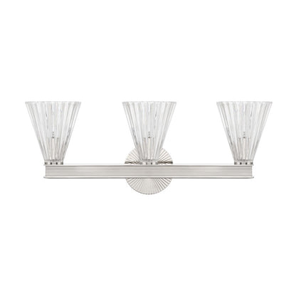 Crystorama Lotus 3Lt 23.5" Bathroom Vanity, Polished Nickel/Clear