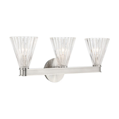 Crystorama Lotus 3Lt 23.5" Bathroom Vanity, Polished Nickel/Clear
