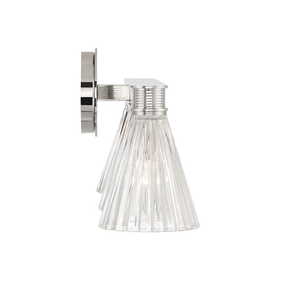 Crystorama Lotus 3Lt 23.5" Bathroom Vanity, Polished Nickel/Clear