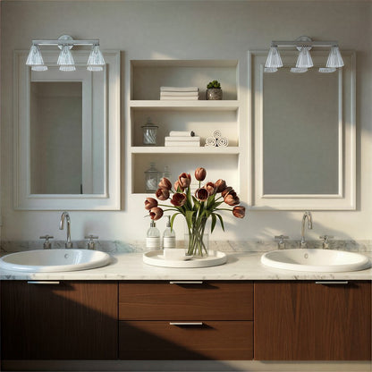 Crystorama Lotus 3Lt 23.5" Bathroom Vanity, Polished Nickel/Clear