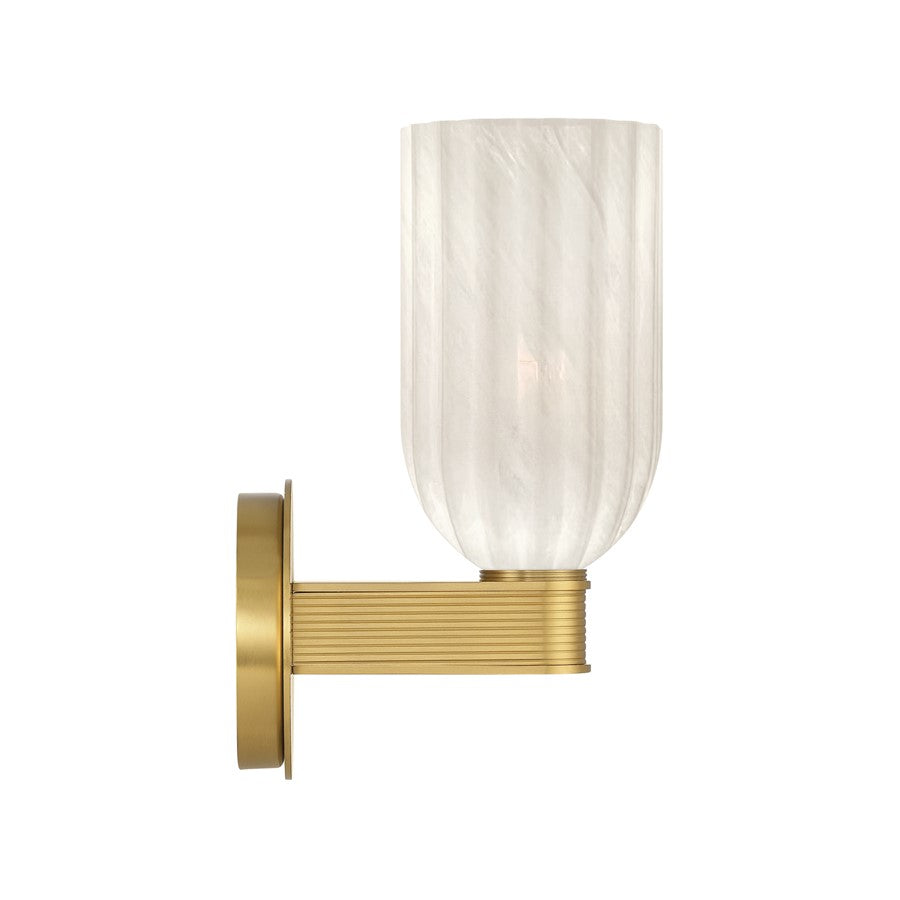 Crystorama Lotus 1 Light 5" Sconce, Luxe Gold/White
