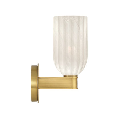 Crystorama Lotus 1 Light 5" Sconce, Luxe Gold/White
