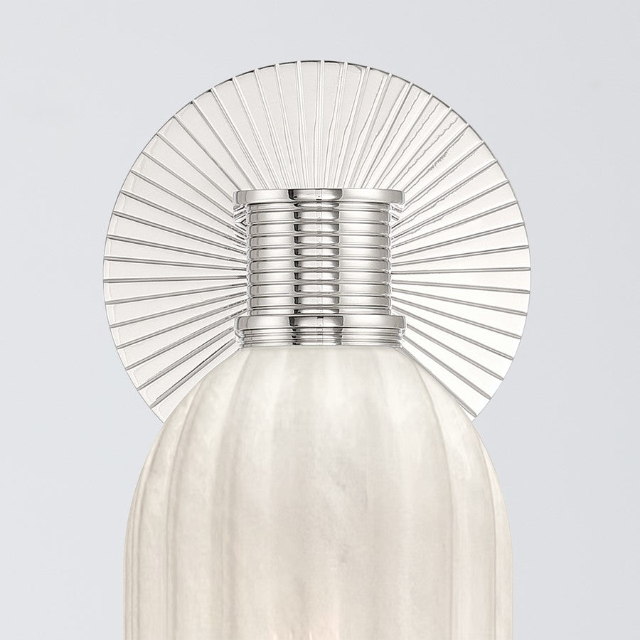 Crystorama Lotus 1 Light 5" Sconce, Polished Nickel/White