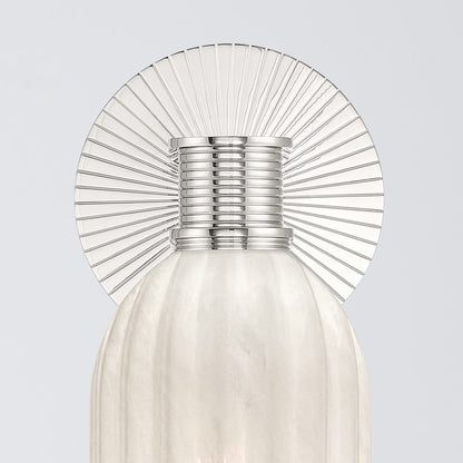 Crystorama Lotus 1 Light 5" Sconce, Polished Nickel/White