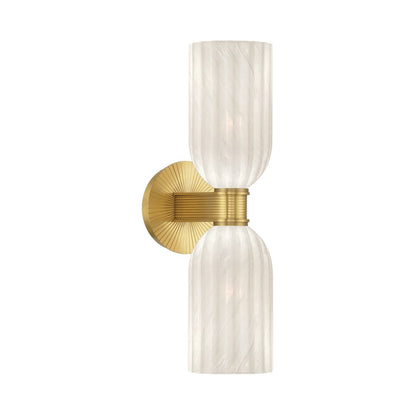 Crystorama Lotus 2 Light 5" Sconce, Luxe Gold/White - LOT-712-LG