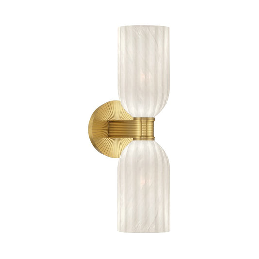 Crystorama Lotus 2 Light 5" Sconce, Luxe Gold/White - LOT-712-LG