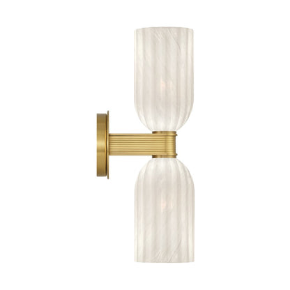 Crystorama Lotus 2 Light 5" Sconce, Luxe Gold/White
