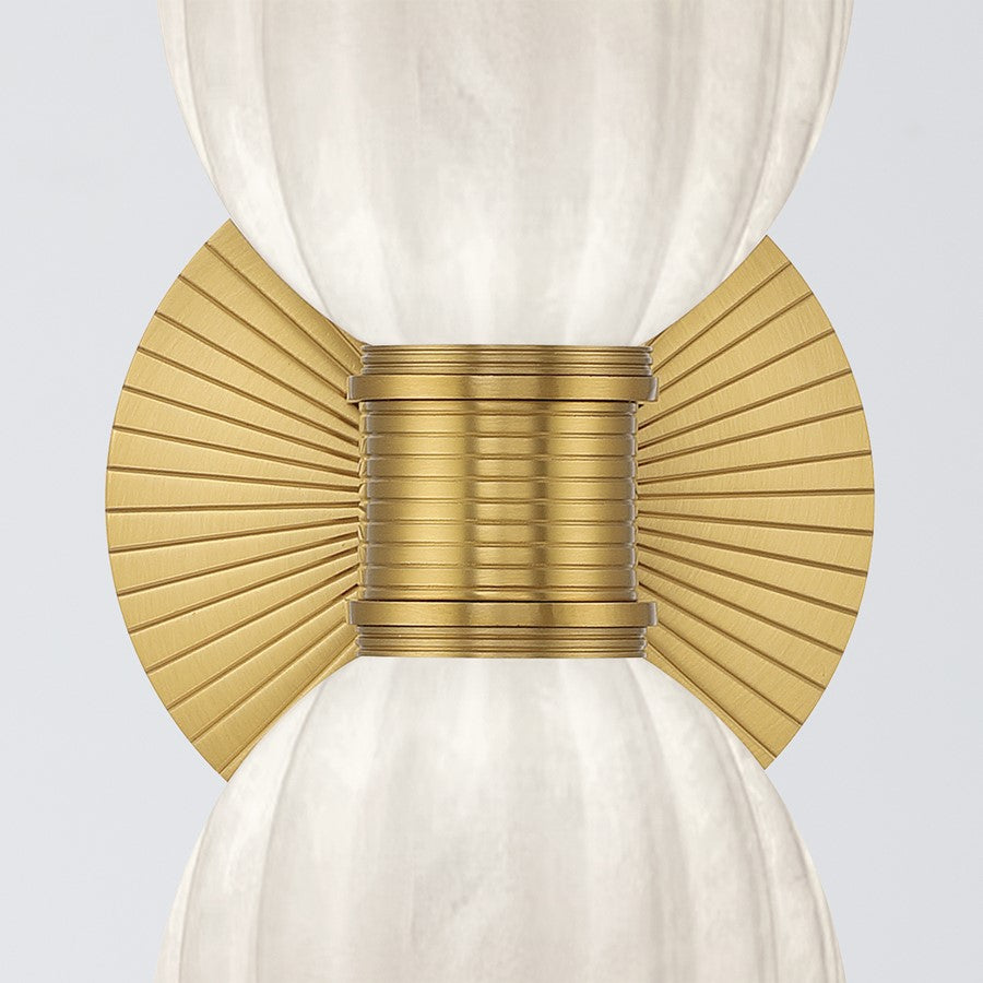 Crystorama Lotus 2 Light 5" Sconce, Luxe Gold/White