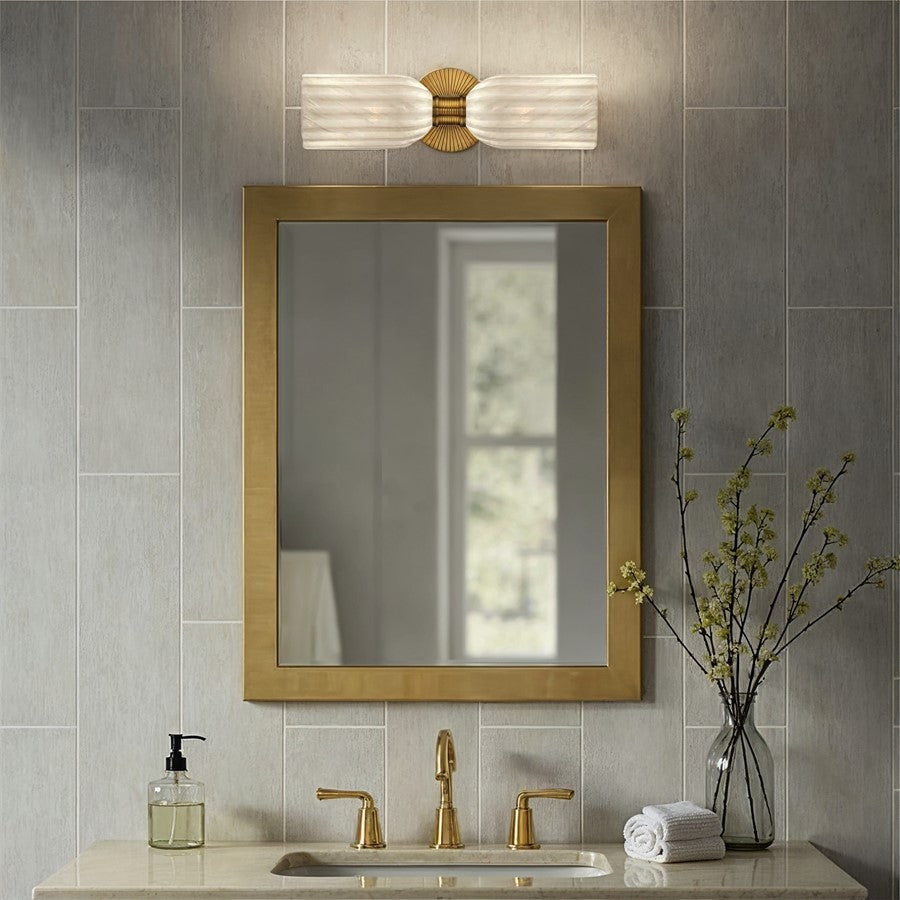 Crystorama Lotus 2 Light 5" Sconce, Luxe Gold/White