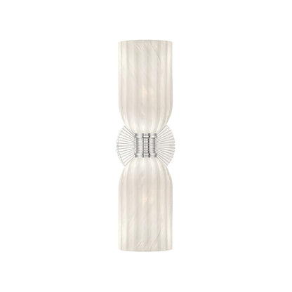 Crystorama Lotus 2 Light 5" Sconce, Polished Nickel/White