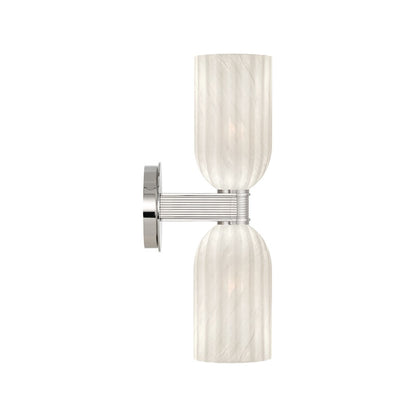 Crystorama Lotus 2 Light 5" Sconce, Polished Nickel/White