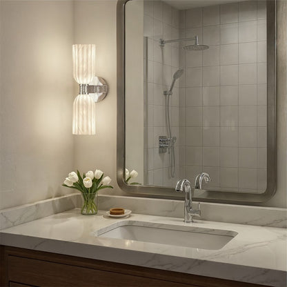 Crystorama Lotus 2 Light 5" Sconce, Polished Nickel/White