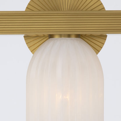 Crystorama Lotus 3 Light 22.75" Bathroom Vanity, Luxe Gold/White
