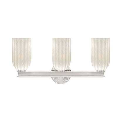 Crystorama Lotus 3Lt 22.75" Bathroom Vanity, Polished Nickel/White - LOT-713-PN