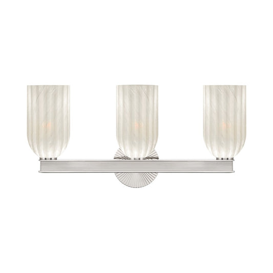 Crystorama Lotus 3Lt 22.75" Bathroom Vanity, Polished Nickel/White - LOT-713-PN
