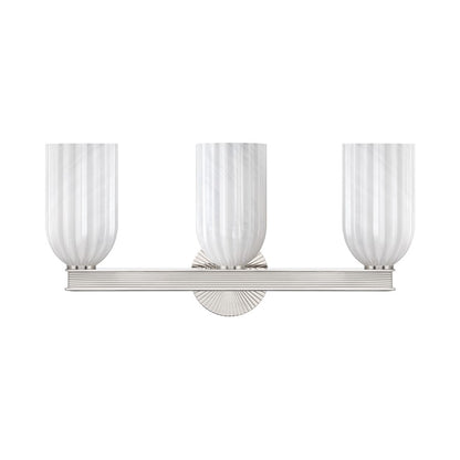Crystorama Lotus 3Lt 22.75" Bathroom Vanity, Polished Nickel/White
