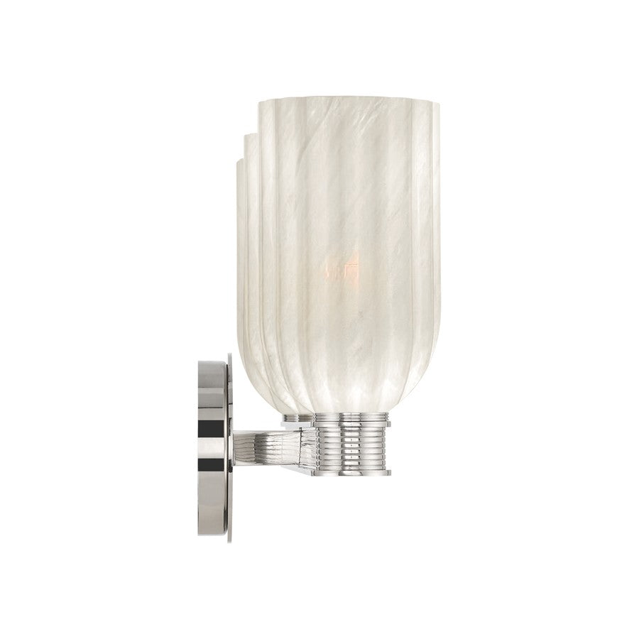 Crystorama Lotus 3Lt 22.75" Bathroom Vanity, Polished Nickel/White
