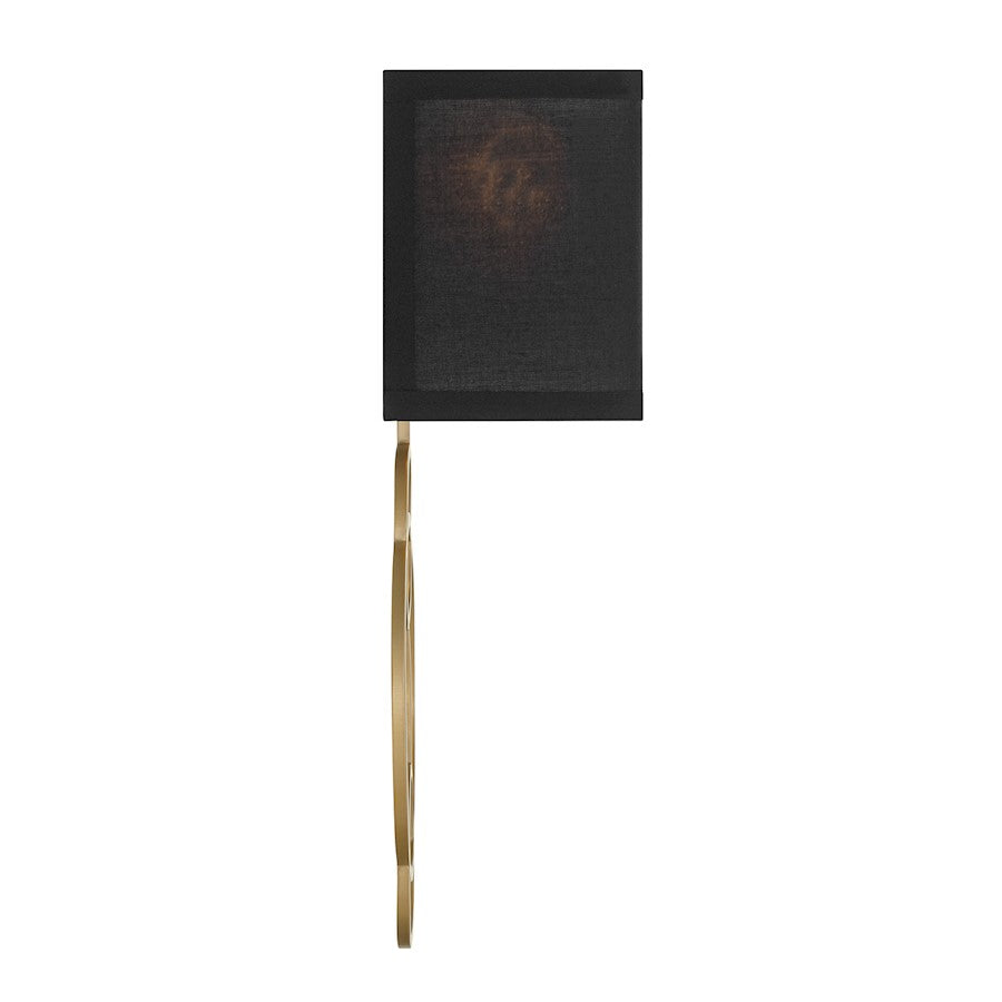 Crystorama Laurel 2 Light Sconce, Vibrant Gold/Black