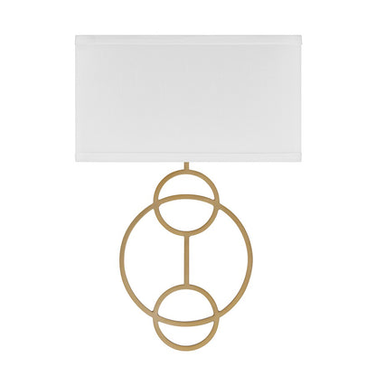 Crystorama Laurel 2 Light Sconce, Vibrant Gold/White