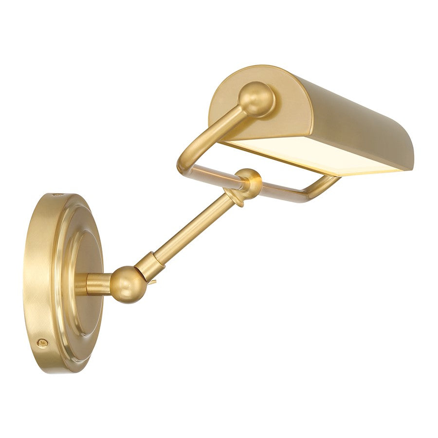Crystorama Miller Integrated LED Picture Light, Aged Brass