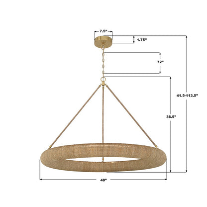 Crystorama Oakley 1 Light 48" Chandelier, Soft Gold