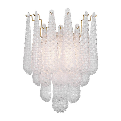 Crystorama Ollie 2 Light Sconce, Aged Brass/Sand Glass Clear - OLL-6002-AG-CL