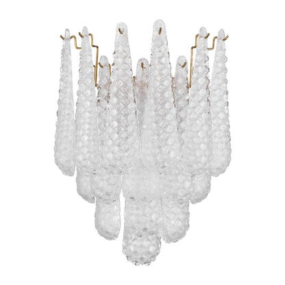 Crystorama Ollie 2 Light Sconce, Aged Brass/Sand Glass Clear