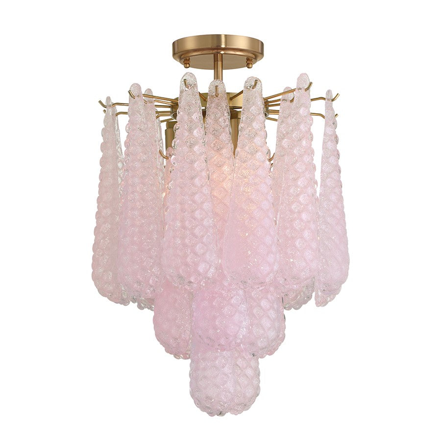 Crystorama Ollie 4Lt Semi Flush Mount, Brass/Sand Blush - OLL-6004-AG-BH-CEILING