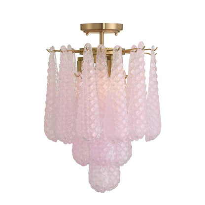 Crystorama Ollie 4Lt Semi Flush Mount, Brass/Sand Blush