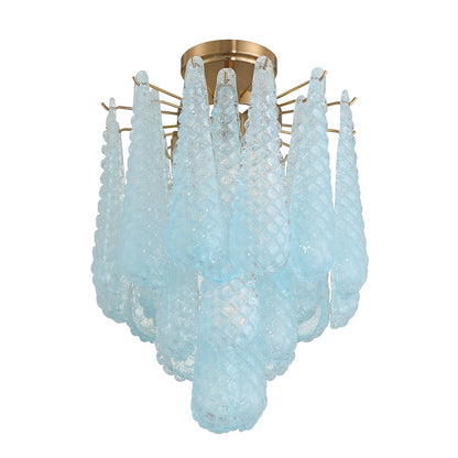 Crystorama Ollie 4Lt Semi Flush Mount, Brass/Sand Blue