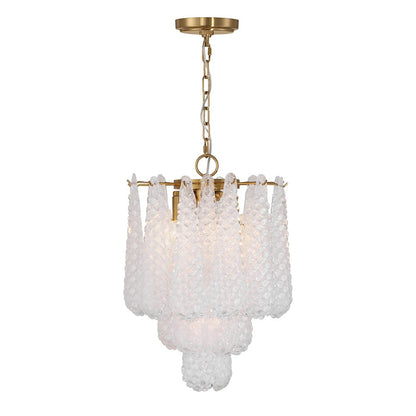 Crystorama Ollie 4 Light Pendant, Aged Brass/Sand Glass Clear