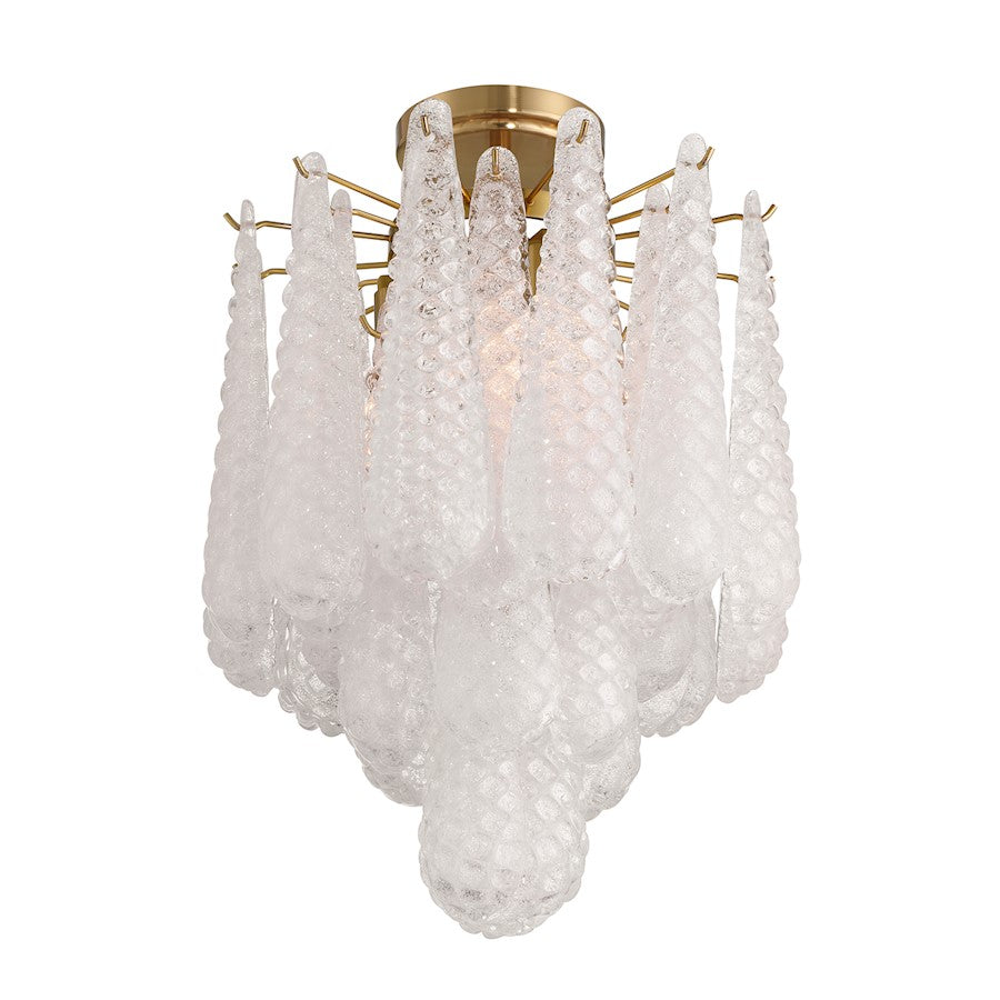 Crystorama Ollie 4Lt Semi Flush Mount, Brass/Sand Clear