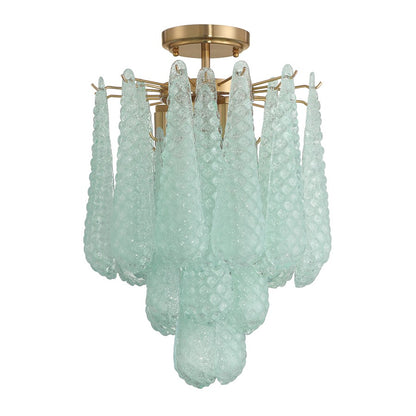 Crystorama Ollie 4Lt Semi Flush Mount, Brass/Sand Green