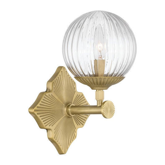 Crystorama Orly 1 Light 7.5" Sconce, Aged Brass/Clear - ORY-1001-AG-CL