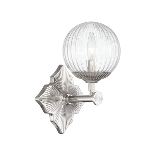 Crystorama Orly 1 Light 7.5" Sconce, Polished Nickel/Clear - ORY-1001-PN-CL