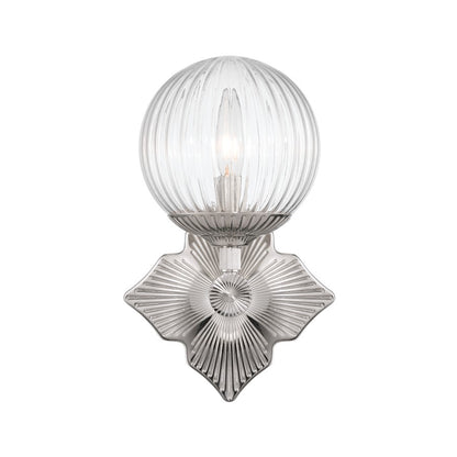 Crystorama Orly 1 Light 7.5" Sconce, Polished Nickel/Clear