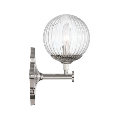 Crystorama Orly 1 Light 7.5" Sconce, Polished Nickel/Clear