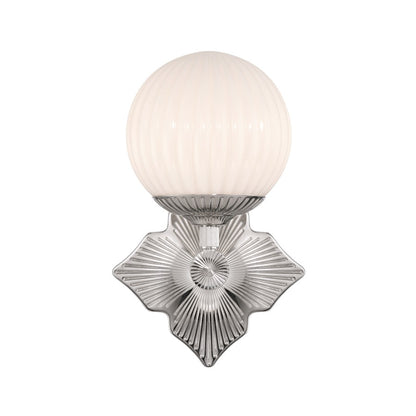 Crystorama Orly 1 Light 7.5" Sconce, Polished Nickel/White