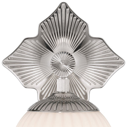 Crystorama Orly 1 Light 7.5" Sconce, Polished Nickel/White