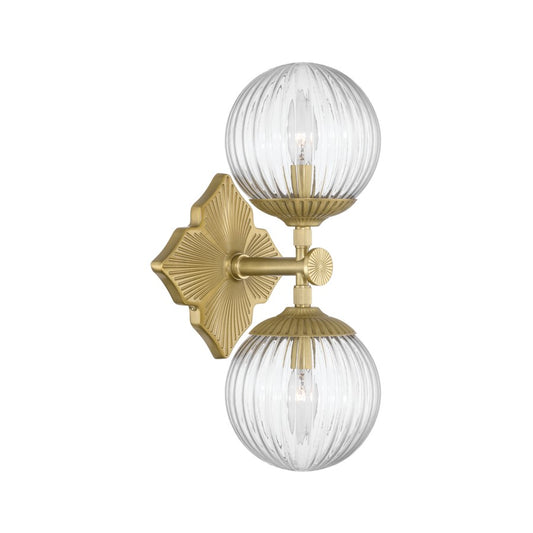 Crystorama Orly 2 Light 7.5" Sconce, Aged Brass/Clear - ORY-1002-AG-CL