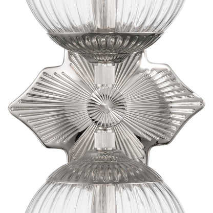 Crystorama Orly 2 Light 7.5" Sconce, Polished Nickel/Clear
