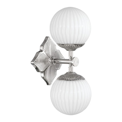 Crystorama Orly 2 Light 7.5" Sconce, Polished Nickel/White