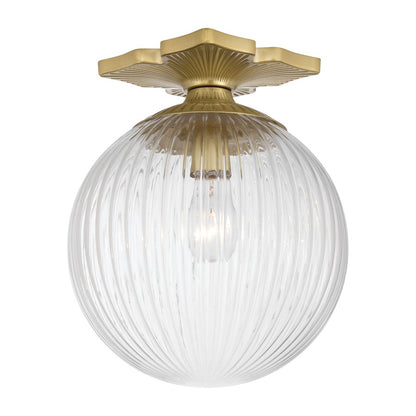 Crystorama Orly 1 Light 10" Semi Flush Mount, Aged Brass/Clear - ORY-1003-AG-CL