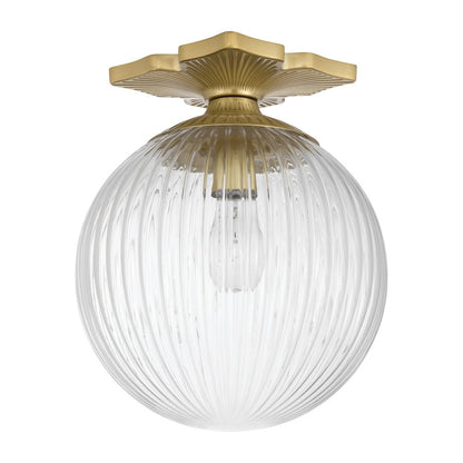 Crystorama Orly 1 Light 10" Semi Flush Mount, Aged Brass/Clear