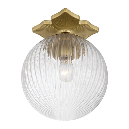 Crystorama Orly 1 Light 10" Semi Flush Mount, Aged Brass/Clear
